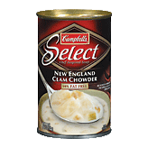 Campbell's&nbsp;Select&nbsp;new england clam chowder 98% fat free made with real clam broth ready to serve soup Full-Size Picture